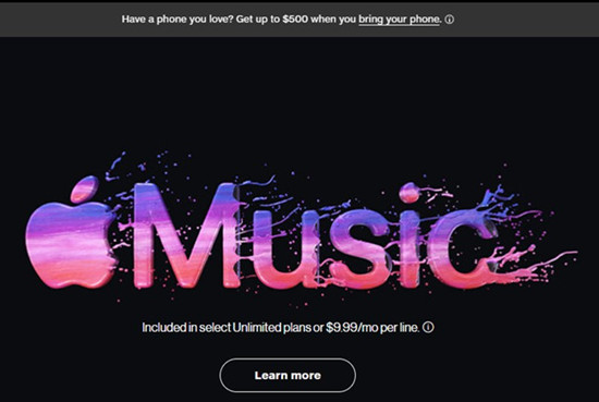 apple music 6 month free trial verizon