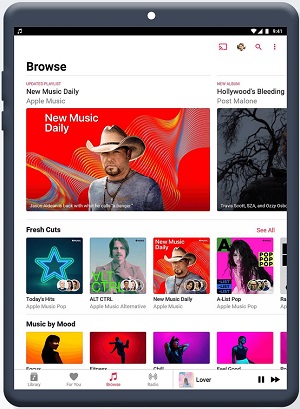 play apple music on android tablet