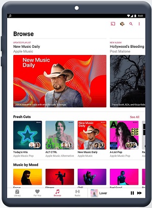 apple music app on android tablet