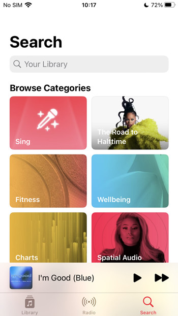 apple music browse catagories sing ios