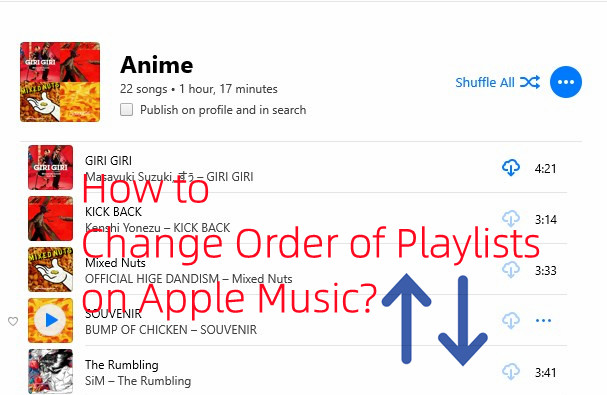 apple music chane order of playlist