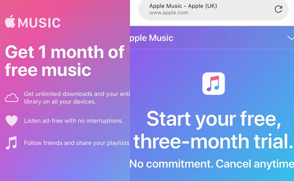 apple music free trial download songs