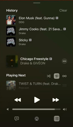 apple music recently played