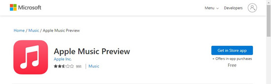 apple music preview microsoft store
