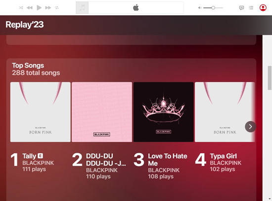 apple music replay top songs