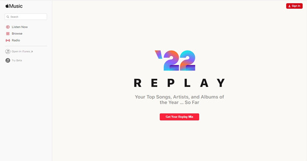 Apple Music Replay on web