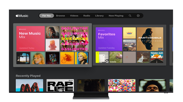apple music samsung tv interface