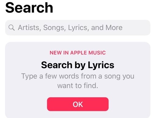 apple music search not working