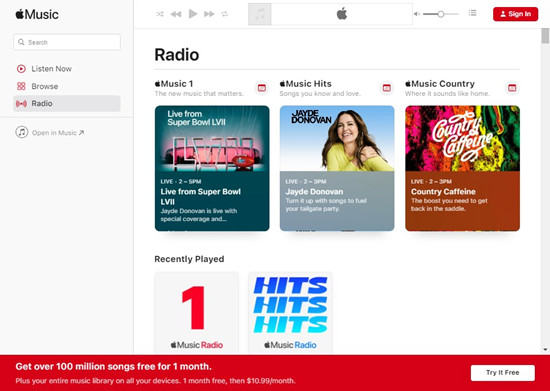 apple music web app radio