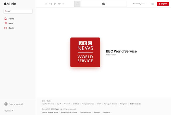 apple music web bbc world service