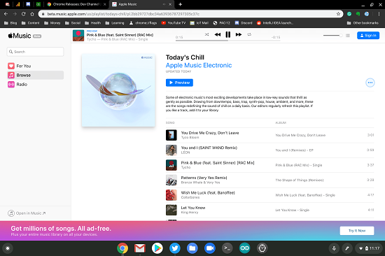 apple music web player on chromebook
