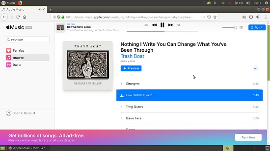 apple music web player on linux