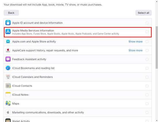 apple privacy request a copy apple media services information