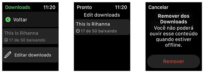 apple watch downloads edit downloads remove