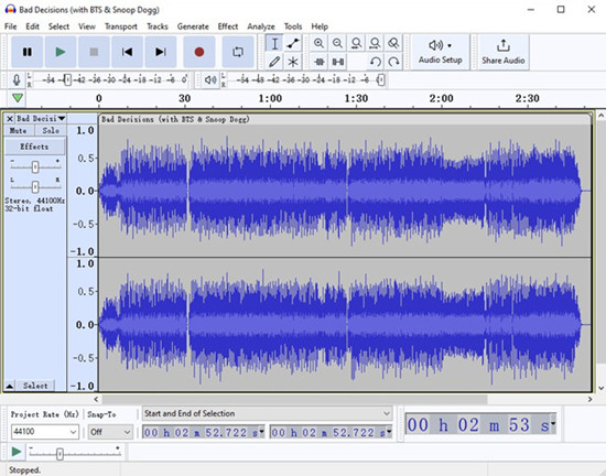 audacity added audio