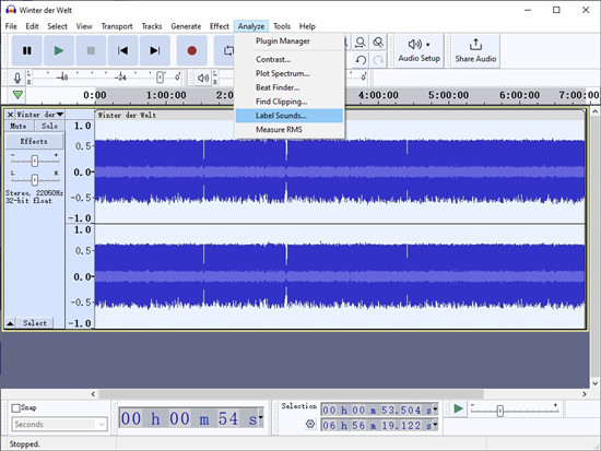 audacity analyze label sounds