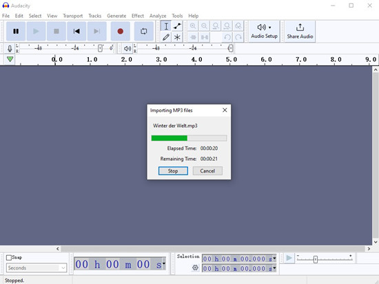 audacity import mp3 files