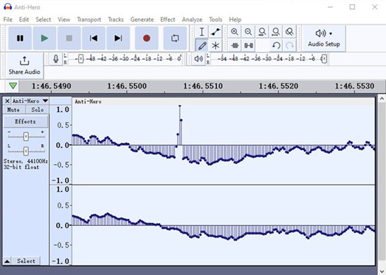 audacity draw tool