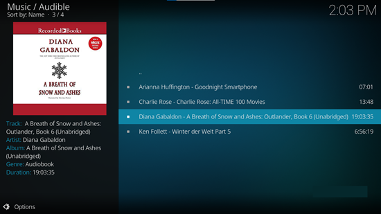 audible added music kodi
