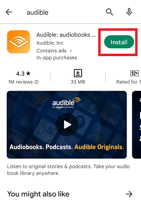 downlaod the audible app on android