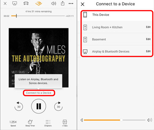 audible connect to a device