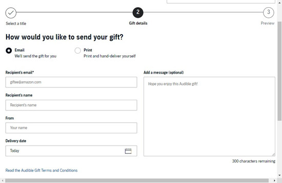 audible create a gift