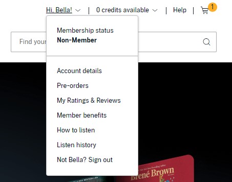 audible desktop account details