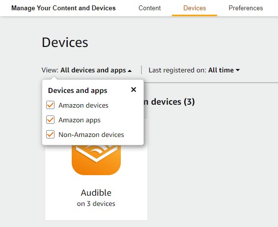 audible devices tab