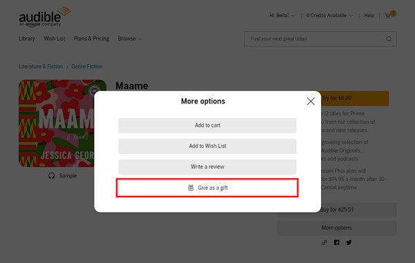 audible give as a gift