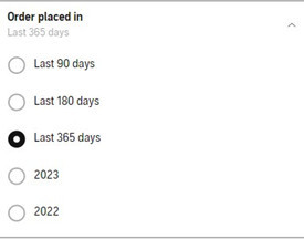 audible mobile purchase history last 365 days