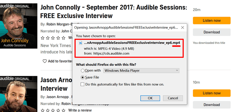 download audible from firefox