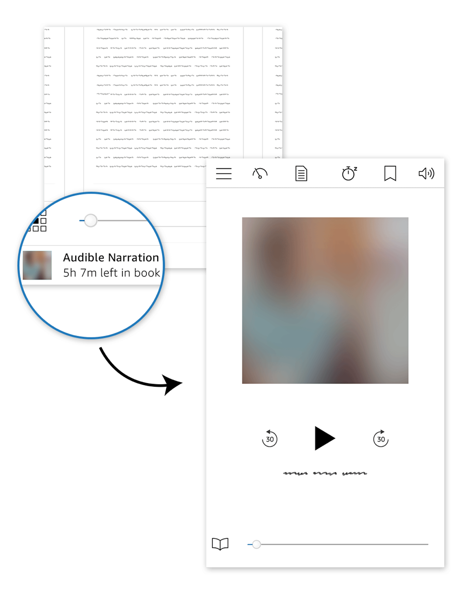 audible narration player in kindle