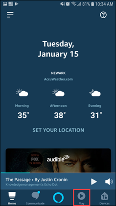 audible play button in alexa app