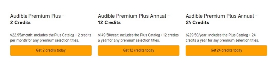 audible premium plus free credits