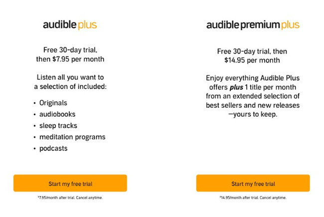 audible subscriptions