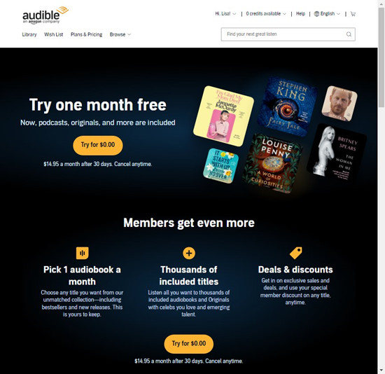 audible try for free