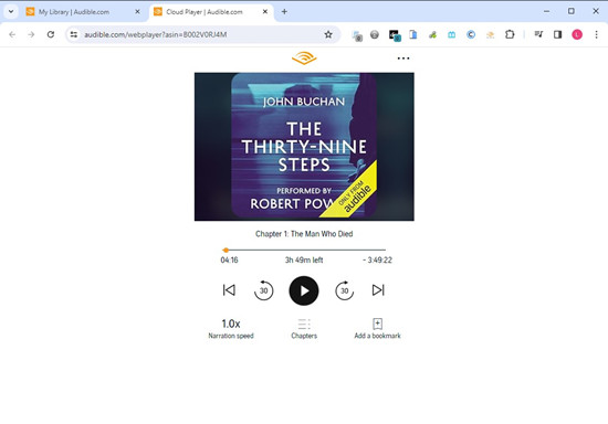 audible web player play in tab