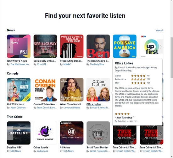 audible web podcasts