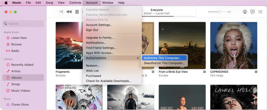 authorize mac for apple music