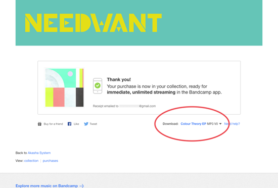 bandcamp download via checkout