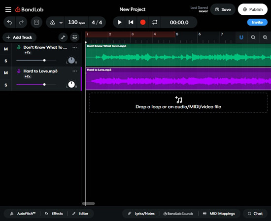 bandlab add multiple audio files