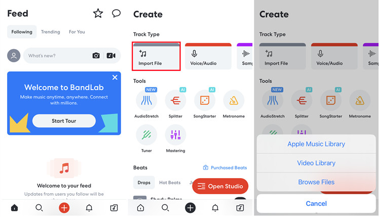 bandlab create import file