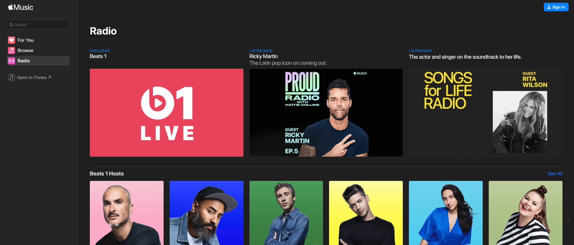 apple music beats 1 web player