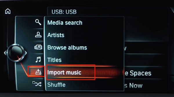 bmw import music from usb drive option