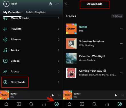 browse tidal downloads on mobile