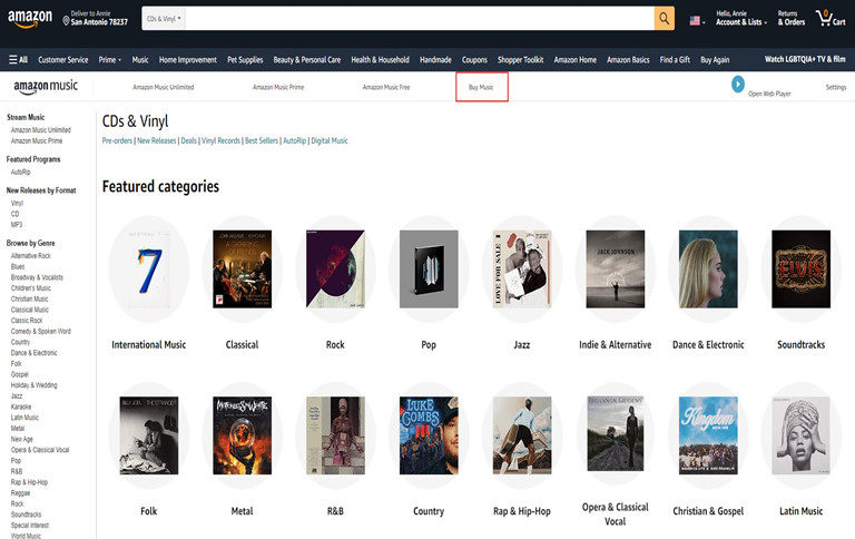 buy music from Amazon