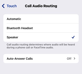 call audio routing to speaker on iphone