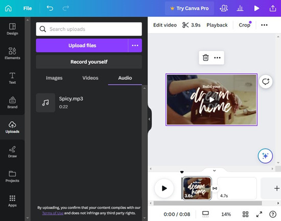 canva audio library