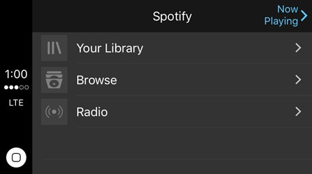 carplay spotify interface
