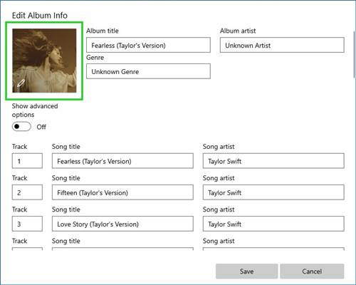 change album cover in Groove